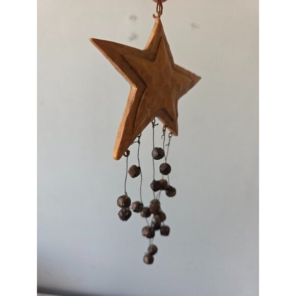 Vintage primitive star ornament Bell Xmas candle tree decor - Picture 3 of 8